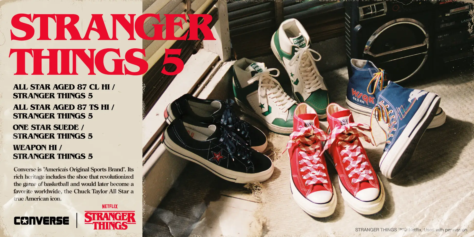 CONVERSE × Stranger Things のコラボスニーカーが11月27日(木)発売