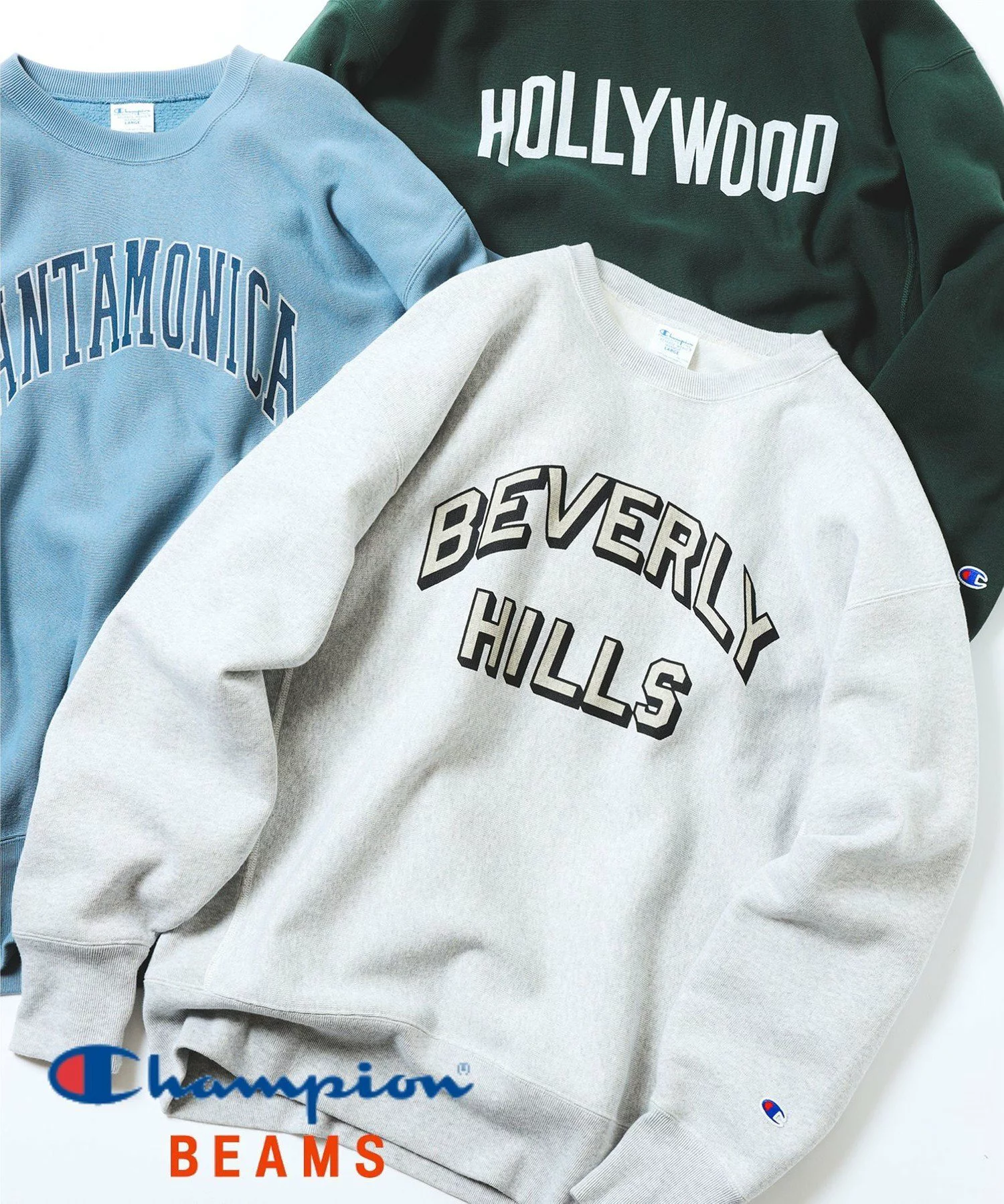 BEAMS × Champion の REVERSE WEAVE® City Crew Sweat が発売