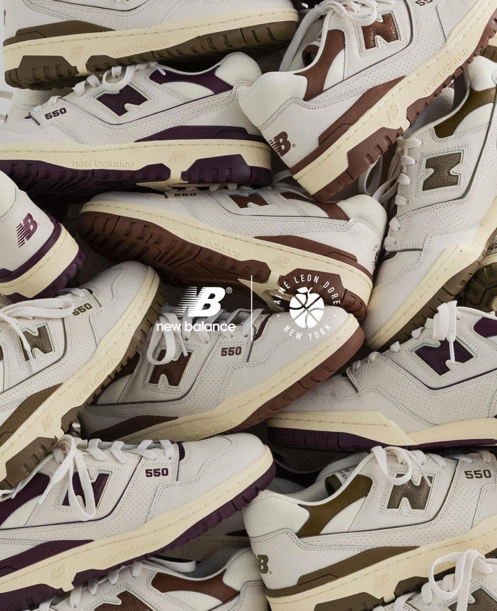 Aimé Leon Dore × New Balance の 550 "White/Purple" が発売