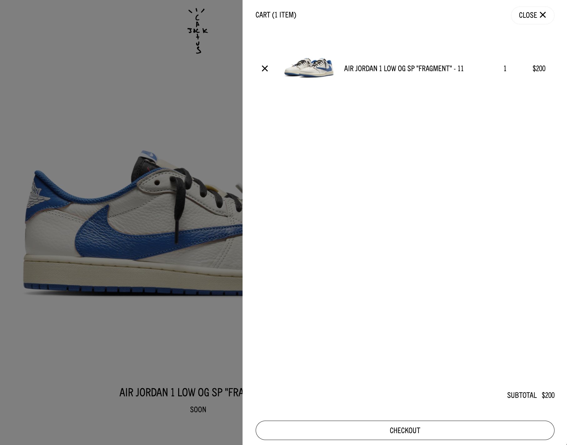 Travis Scott × fragment design × NIKE AIR JORDAN 1 LOW “Sail/Military Blue” が$200で今週公式オンラインで発売予定