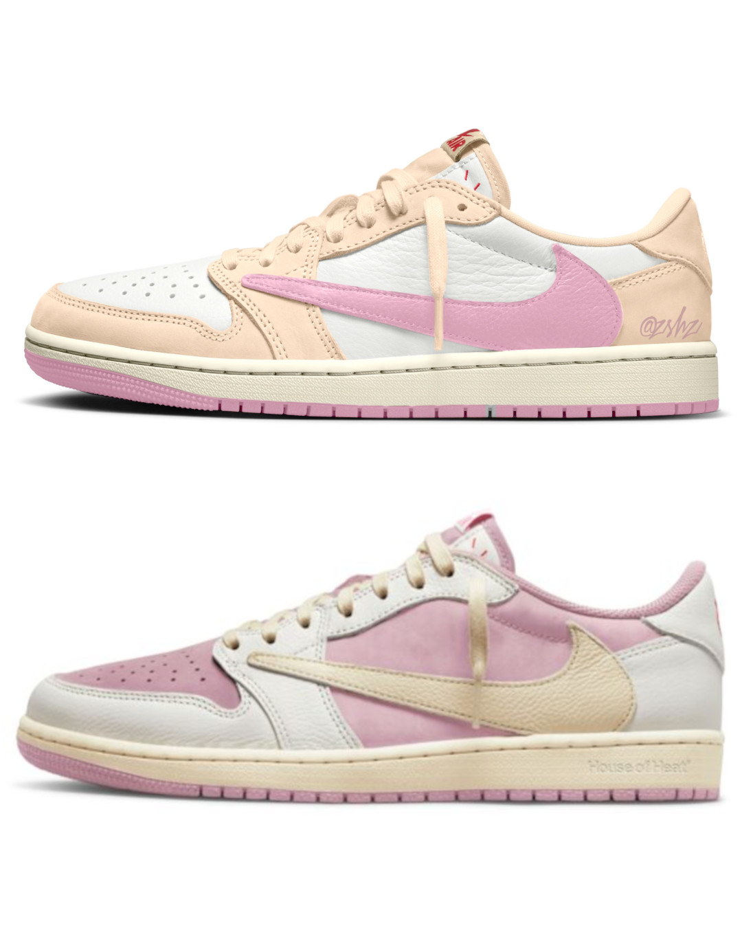 トラヴィス 本人 が Travis Scott × NIKE AIR JORDAN 1 LOW “Shy Pink” の2ndカラーを着用