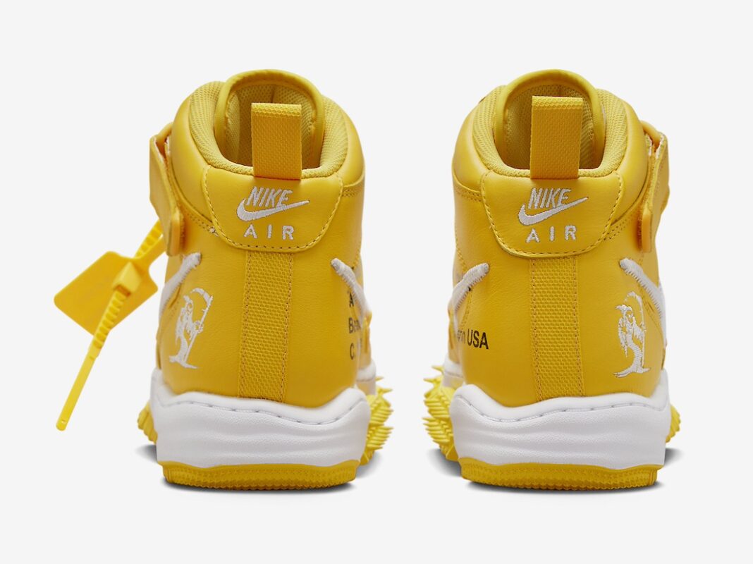 Off-White™ × NIKE の AIR FORCE 1 MID SP LTHR “Varsity Maize” が発売