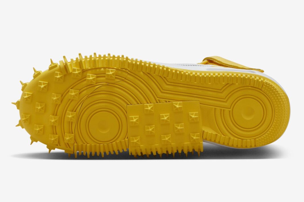 Off-White™ × NIKE の AIR FORCE 1 MID SP LTHR “Varsity Maize” が発売