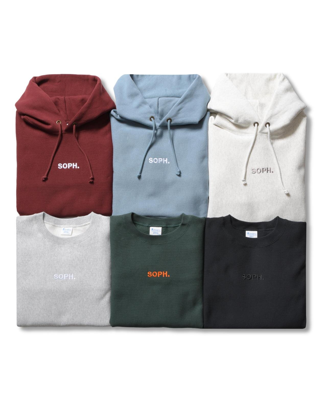 SOPH. × Champion の限定フーディー&クルーネックが12月12日(金)発売