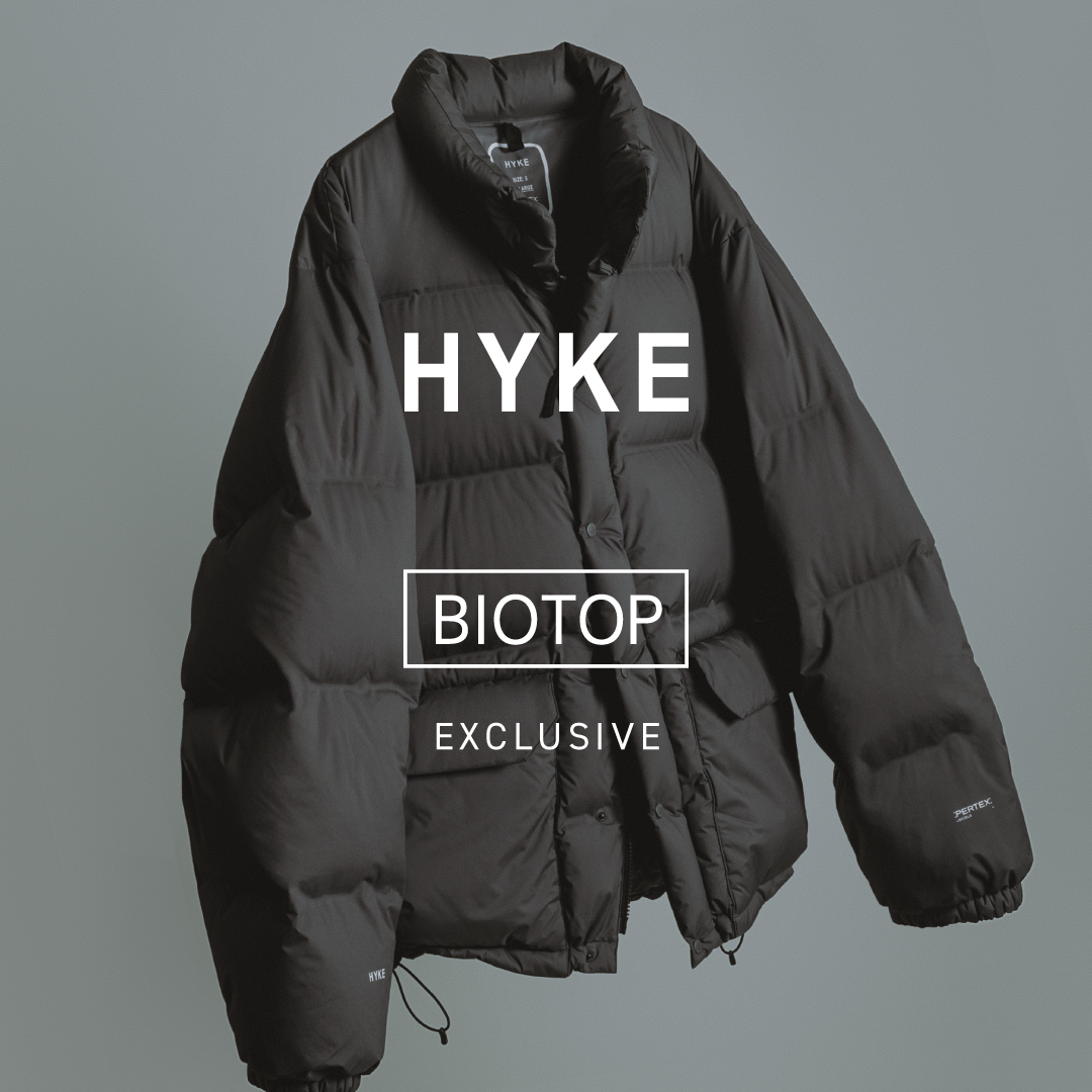 HYKE × BIOTOP『PERTEX® DOWN JACKET EX』が12月13日(土)に発売予定
