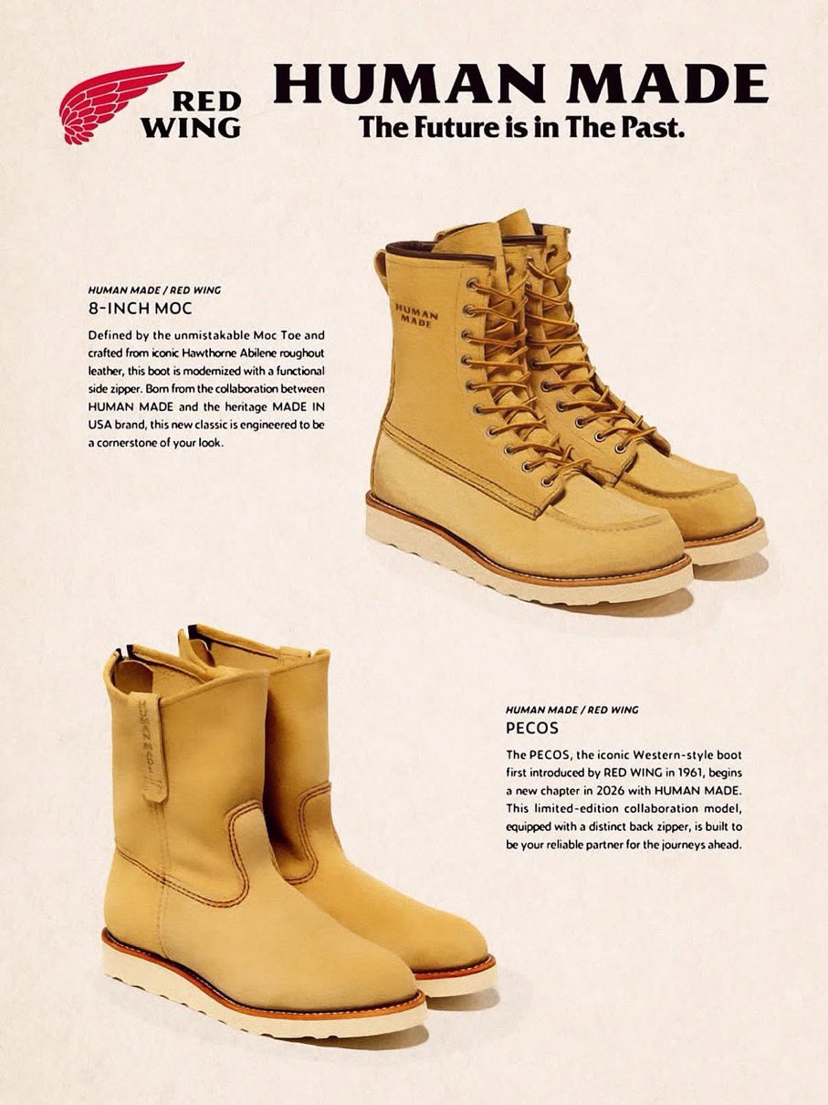 HUMAN MADE® × RED WING のコラボコレクションが近日発売予定