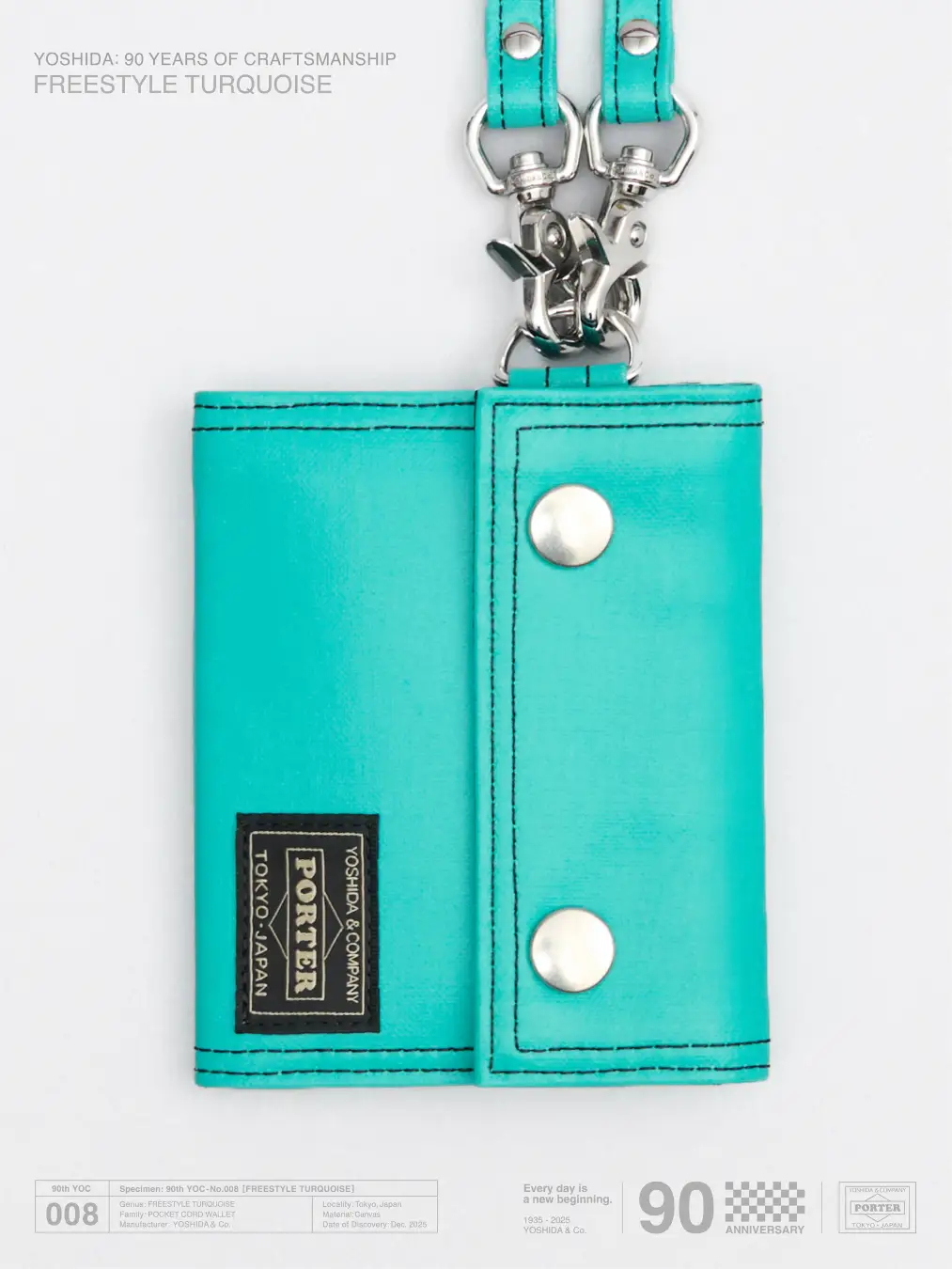 吉田カバン 創業90周年を記念した PORTER『FREE STYLE TURQUOISE』が12月17日(水)に発売予定