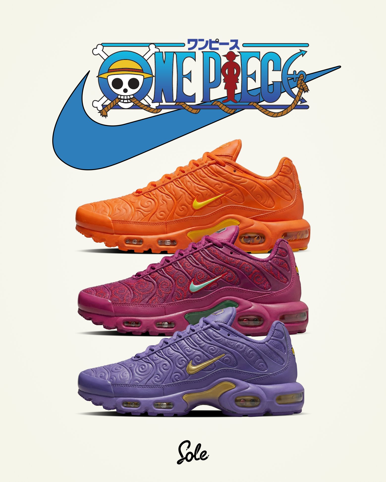 ONE PIECE × NIKE『AIR MAX PLUS』のモックアップが公開