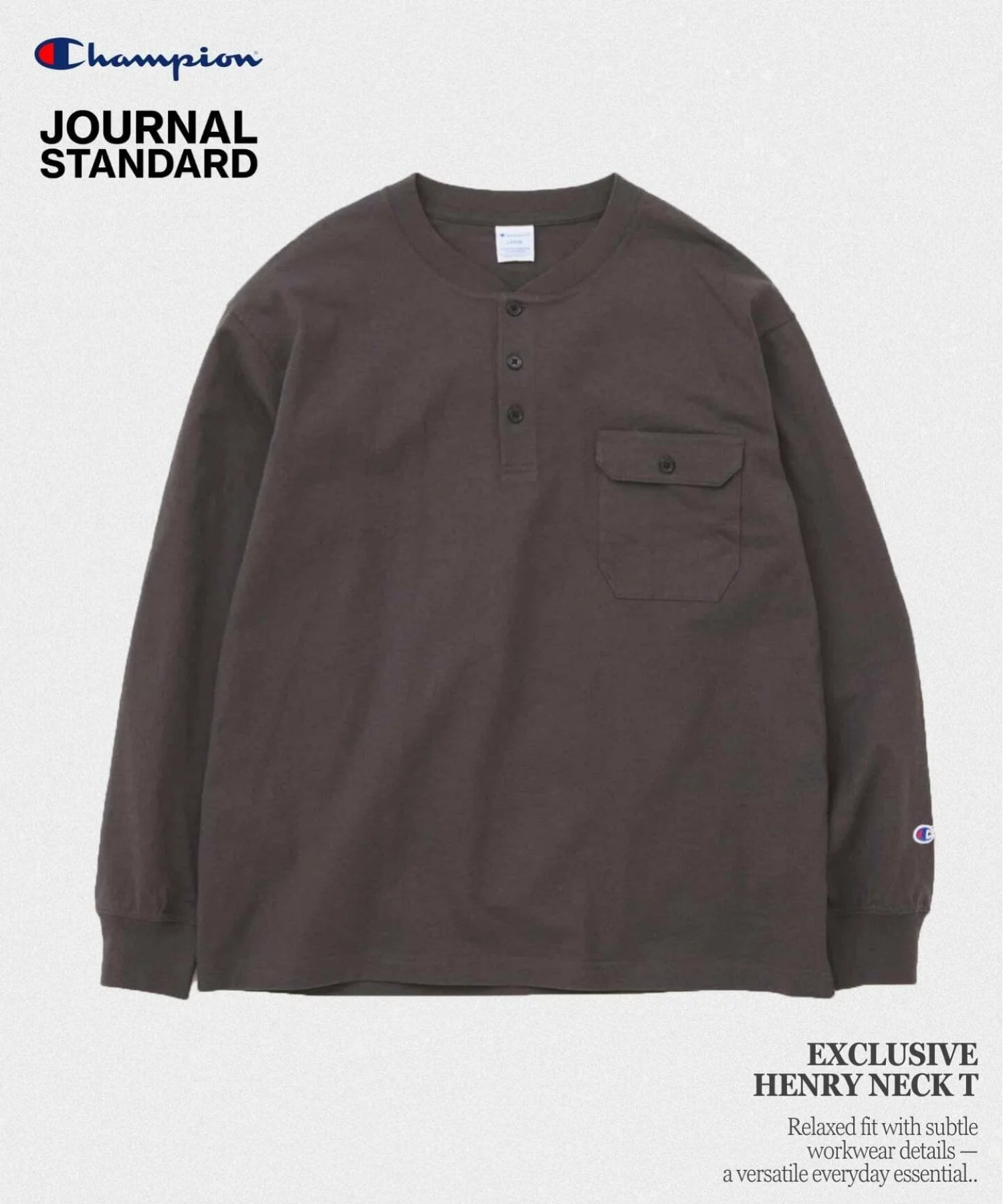 JOURNAL STANDARD × Champion 26SS『Henry Neck L/S Tee』の先行予約が開始