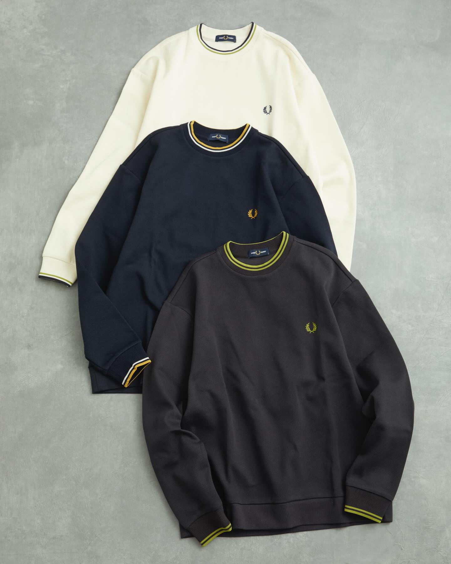 BEAUTY&YOUTH UNITED ARROWS × FRED PERRY 26SS『Twin Tipped Crew Neck Sweat』が発売