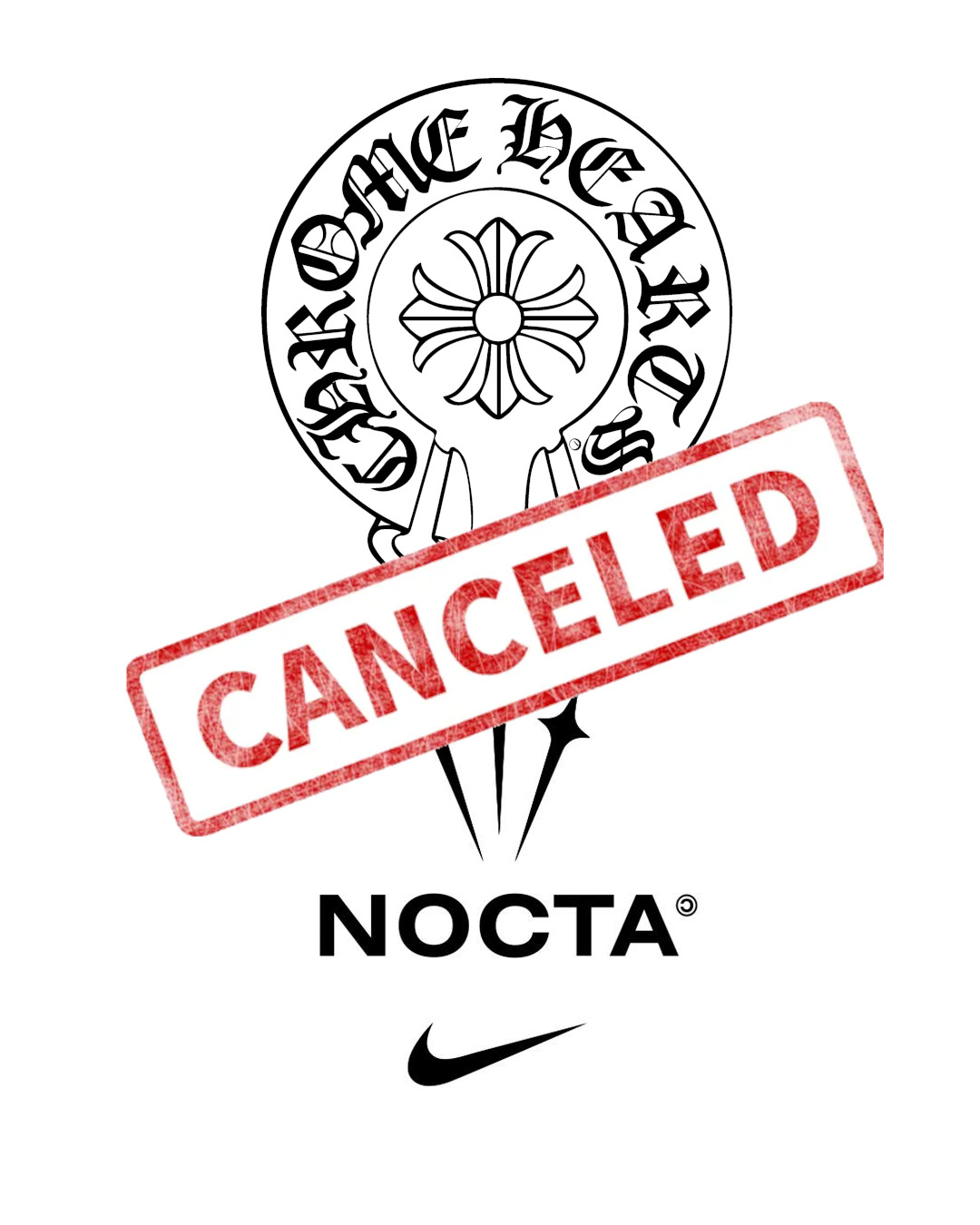Chrome Hearts × NOCTA × NIKE の1月16日(金)抽選が中止に