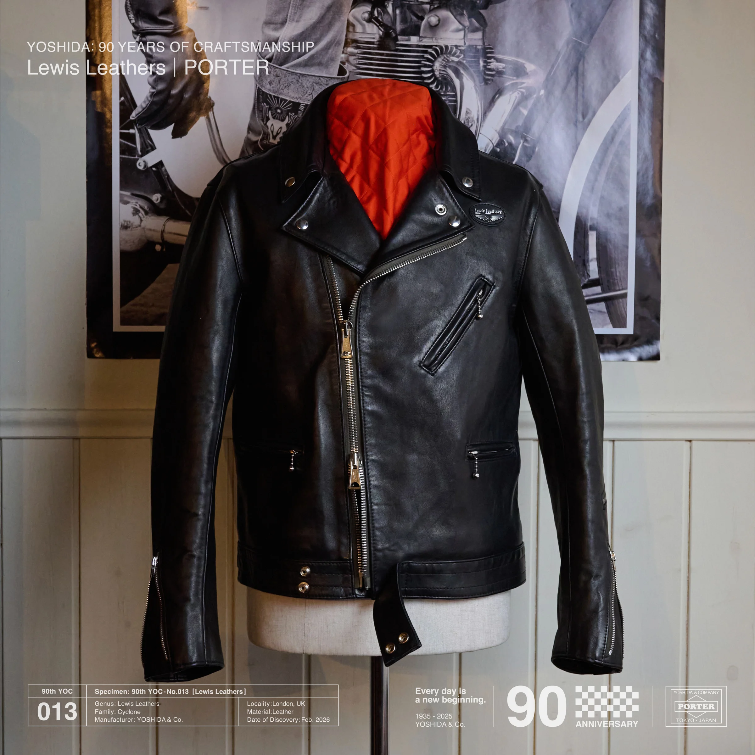 吉田カバン 90周年記念した PORTER × Lewis Leathers のコラボコレクションが2月21日(土)に発売予定