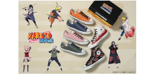 CONVERSE × NARUTO -ナルト- 疾風伝 のコラボスニーカーが2月20日(金)に発売予定