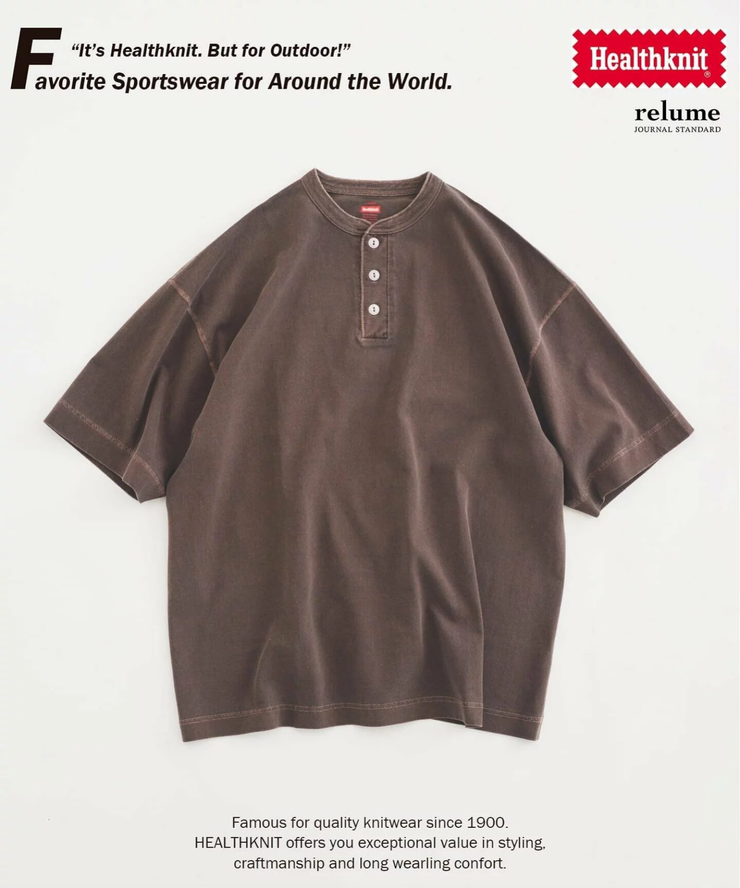 JOURNAL STANDARD × Healthknit 26SS『ヘンリーネック Tシャツ』の先行予約が開始
