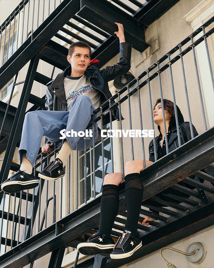 WAIPER オンラインにて Schott × CONVERSE のコラボ第2弾『ONE STAR “Black/White”』が4月16日(木)19:00~再販