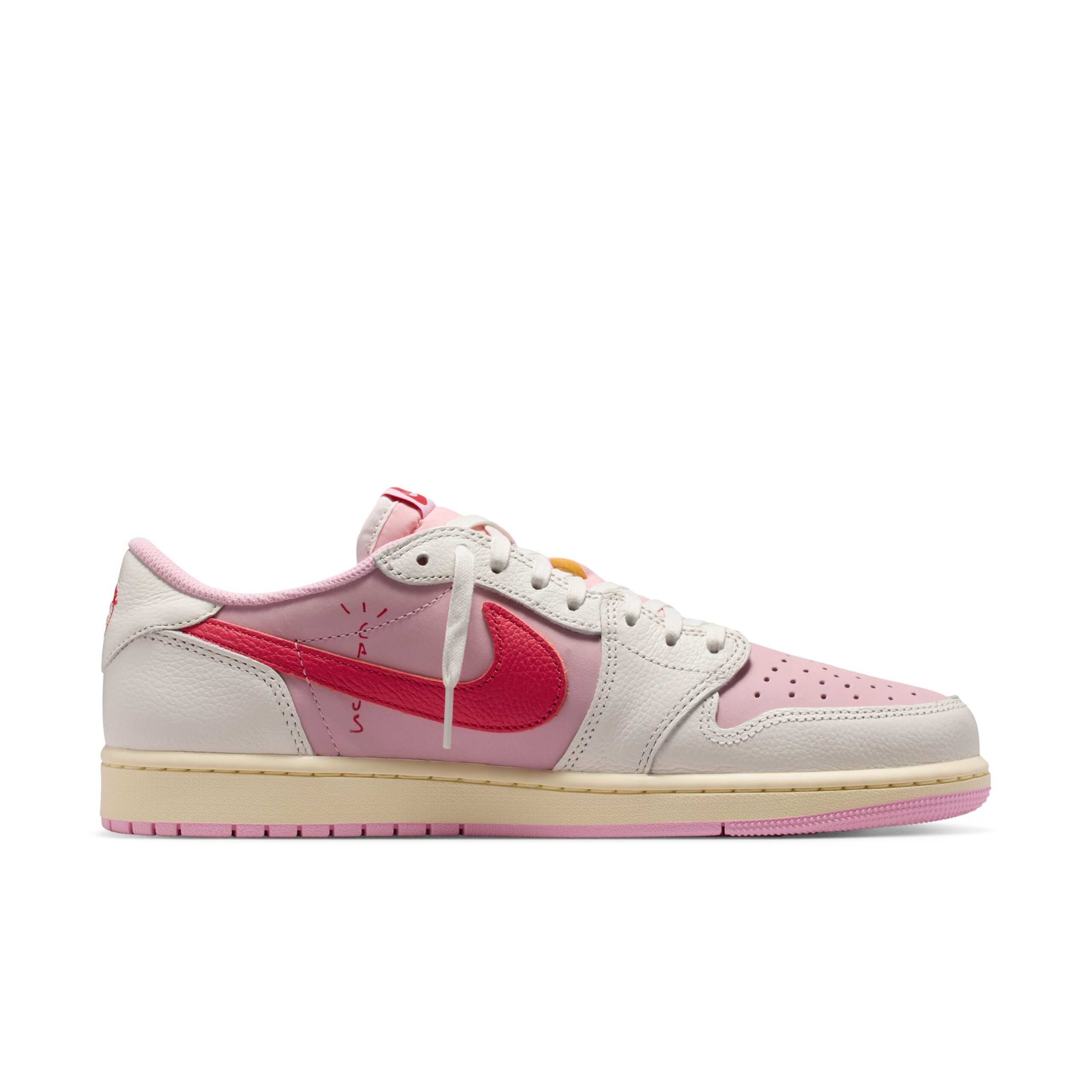 Travis Scott × NIKE AIR JORDAN 1 LOW “Tropical Pink” のオフィシャル画像が公開