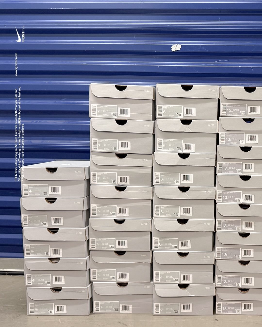 FRGMTmini × NIKE AIR FORCE 1 LOW “Triple White” が6月25日(木)に発売予定