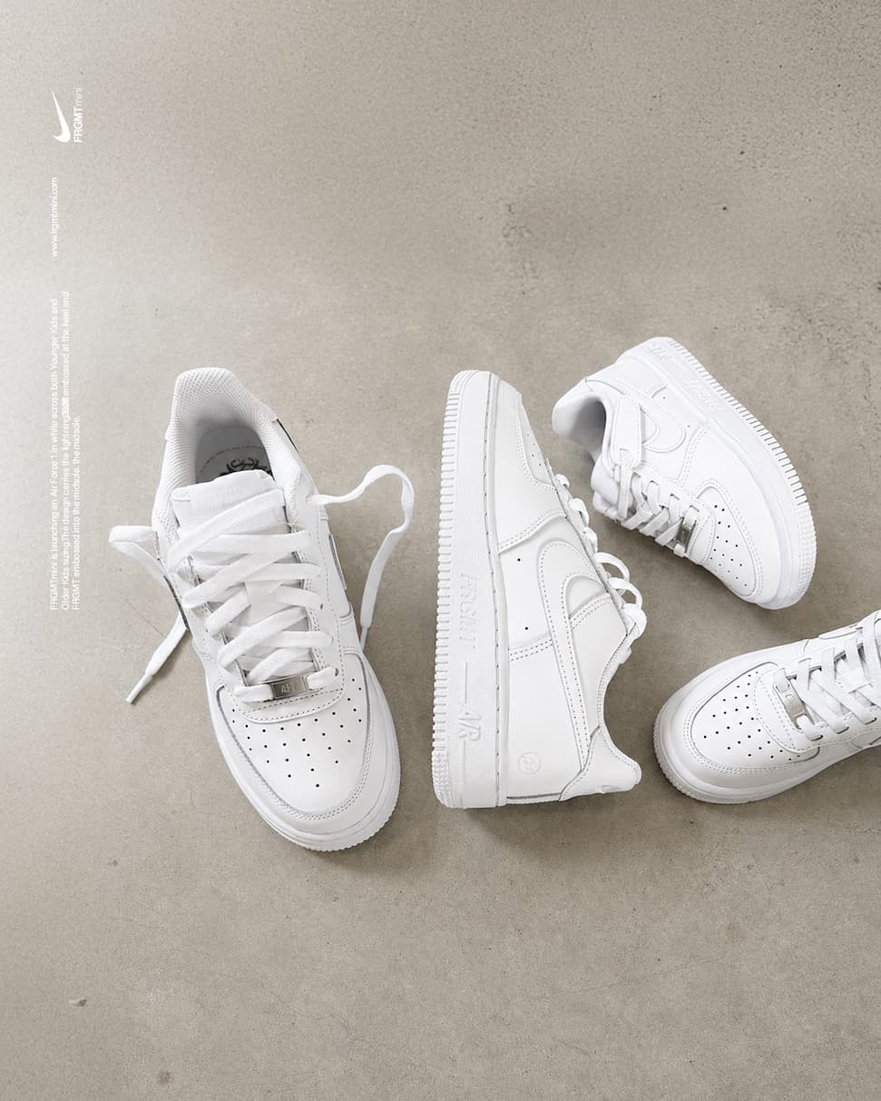 FRGMTmini × NIKE AIR FORCE 1 LOW “Triple White” が6月25日(木)に発売予定