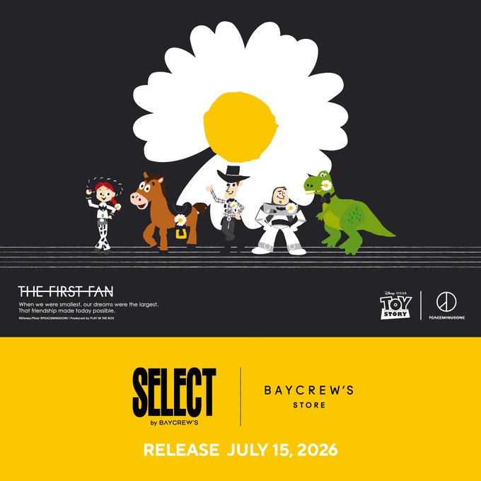 PEACEMINUSONE × TOY STORY “THE FIRST FAN” が7月15日(水)より国内販売決定