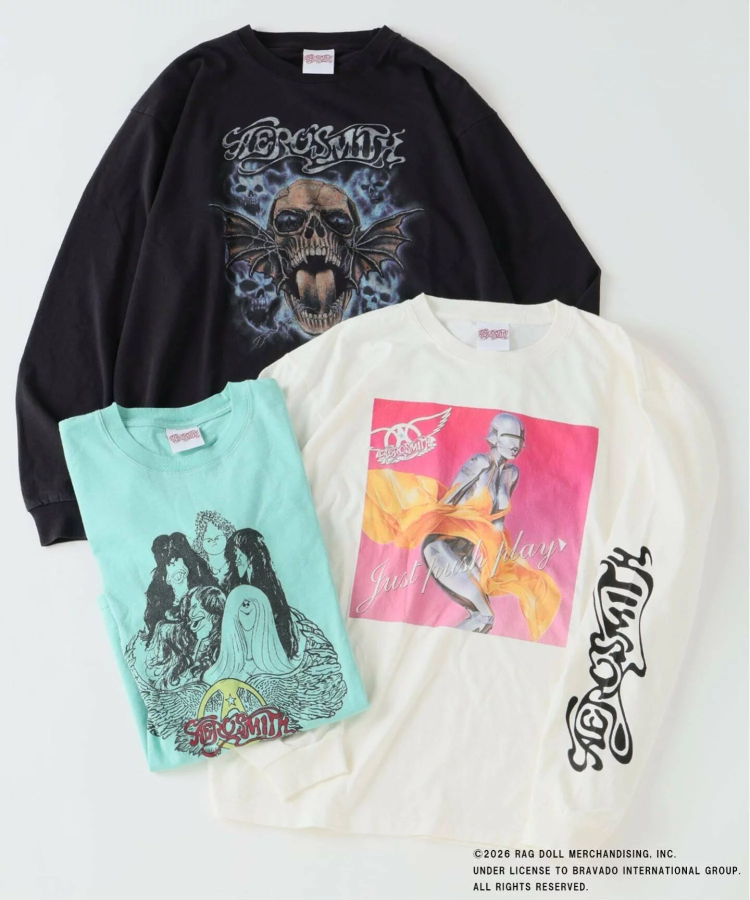JOURNAL STANDARD relume × AERO SMITH 26FW『ヴィンテージ加工 プリントロンT』の先行予約が開始