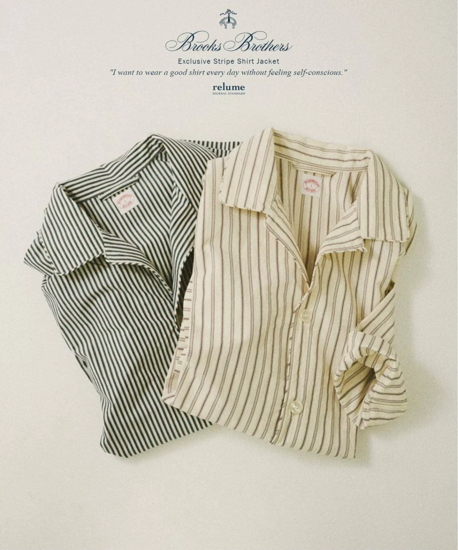 JOURNAL STANDARD relume × Brooks Brothers 26FW『ストライプ シャツジャケット』の先行予約が開始
