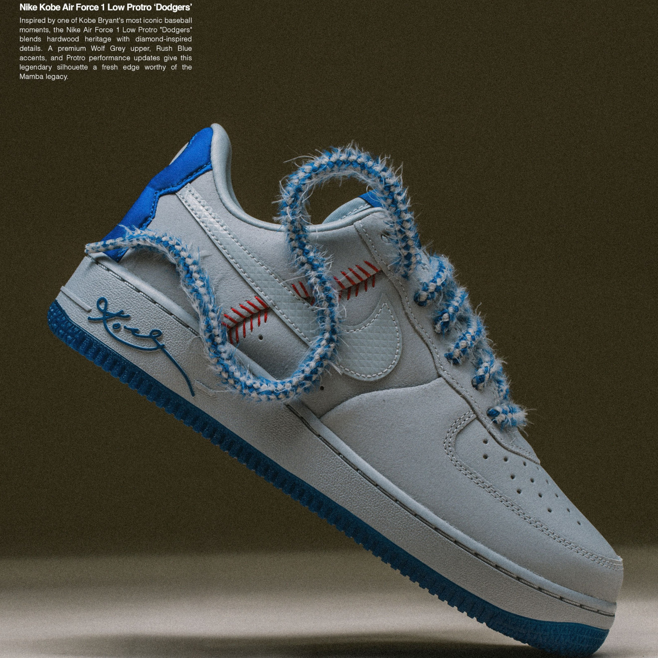 KOBE BRYANT × NIKE AIR FORCE 1 LOW PROTRO “Dodgers” が海外8月15日（土）に発売予定