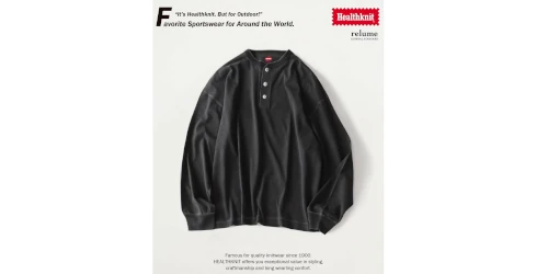JOURNAL STANDARD relume × Healthknit 26FW『ヘンリーネック ロンT』の先行予約が開始