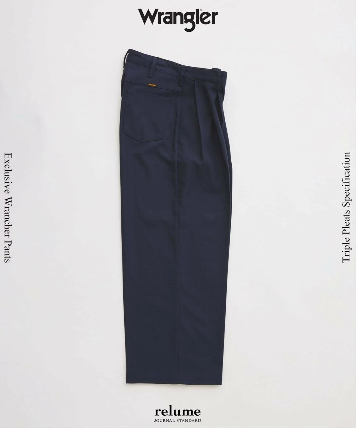 JOURNAL STANDARD relume × Wrangler 26FW『3タック ランチャー ドレススラックス』の追加予約が開始
