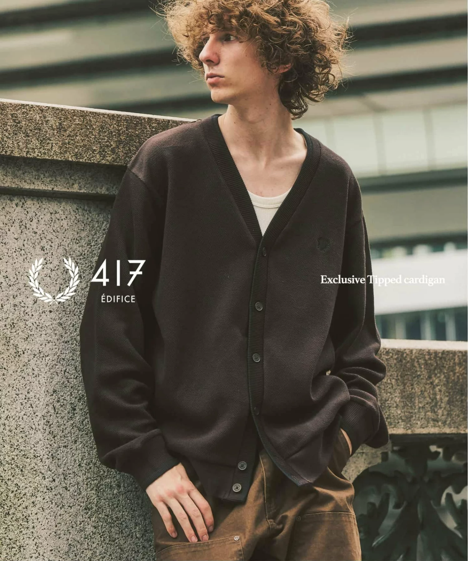 417 EDIFICE × FRED PERRY 26FW『ティップド カーディガン』の追加予約が開始