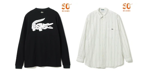 BEAMS × LACOSTE 26FW『ロゴ サーマル Tシャツ & ストライプシャツ』の先行予約が開始