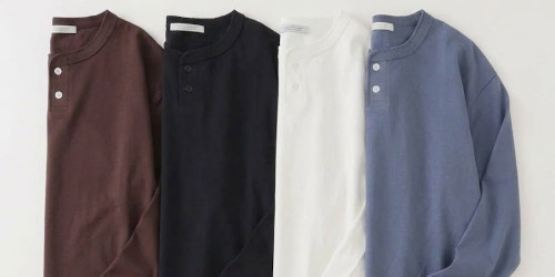 JOURNAL STANDARD 26FW『シルケット 2ボタン ヘンリー ネック ロンT』が発売