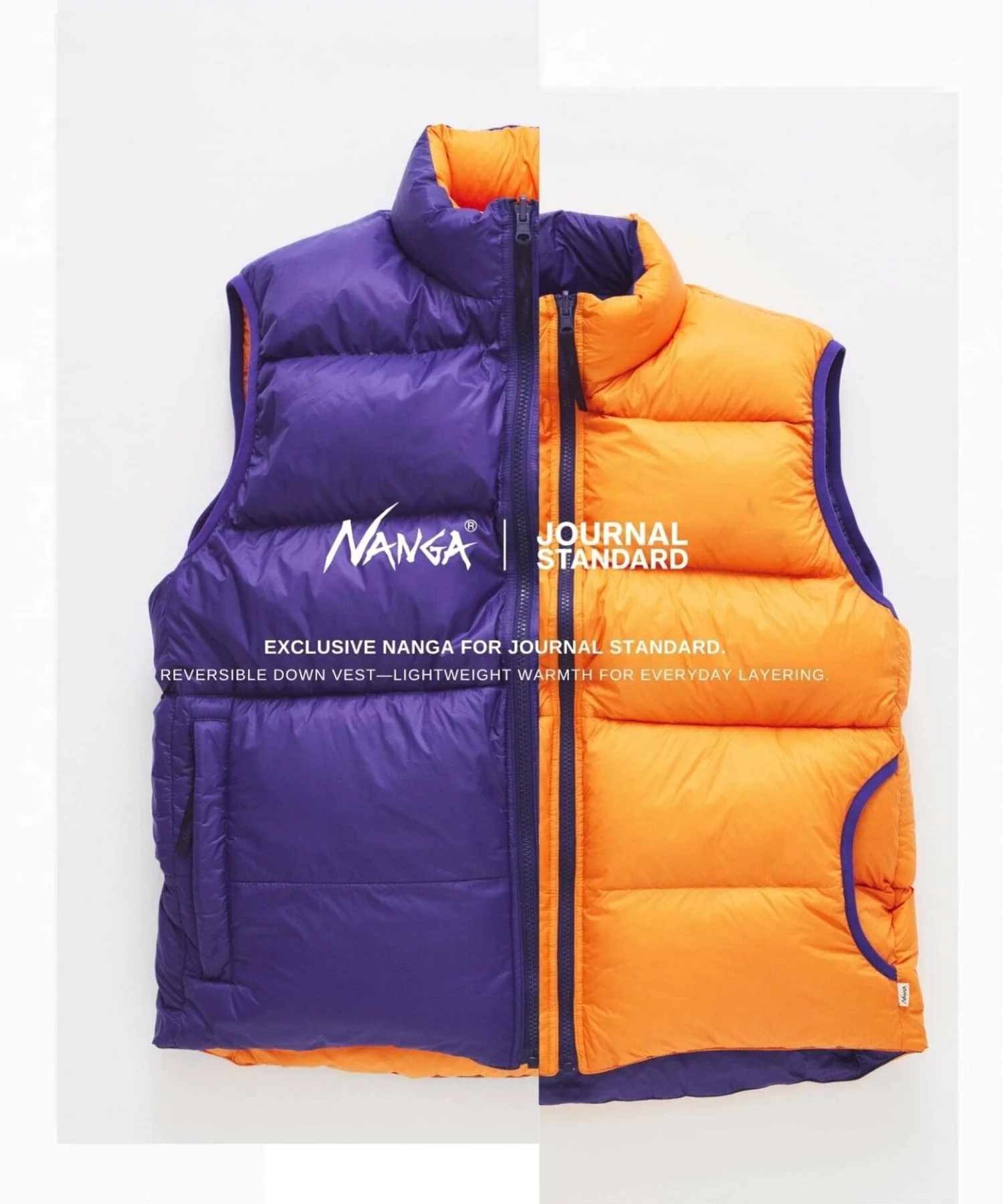 JOURNAL STANDARD × NANGA 26FW『リバーシブル ダウンベスト』の先行予約が開始
