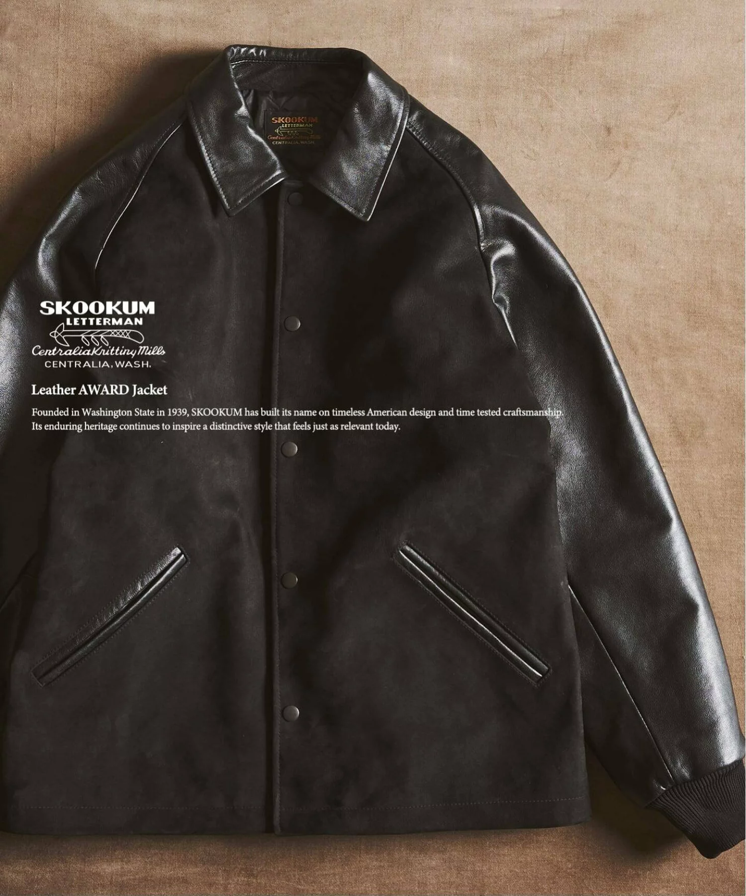 417 EDIFICE × SKOOKUM 26FW『Leather AWARD ジャケット』の先行予約が開始