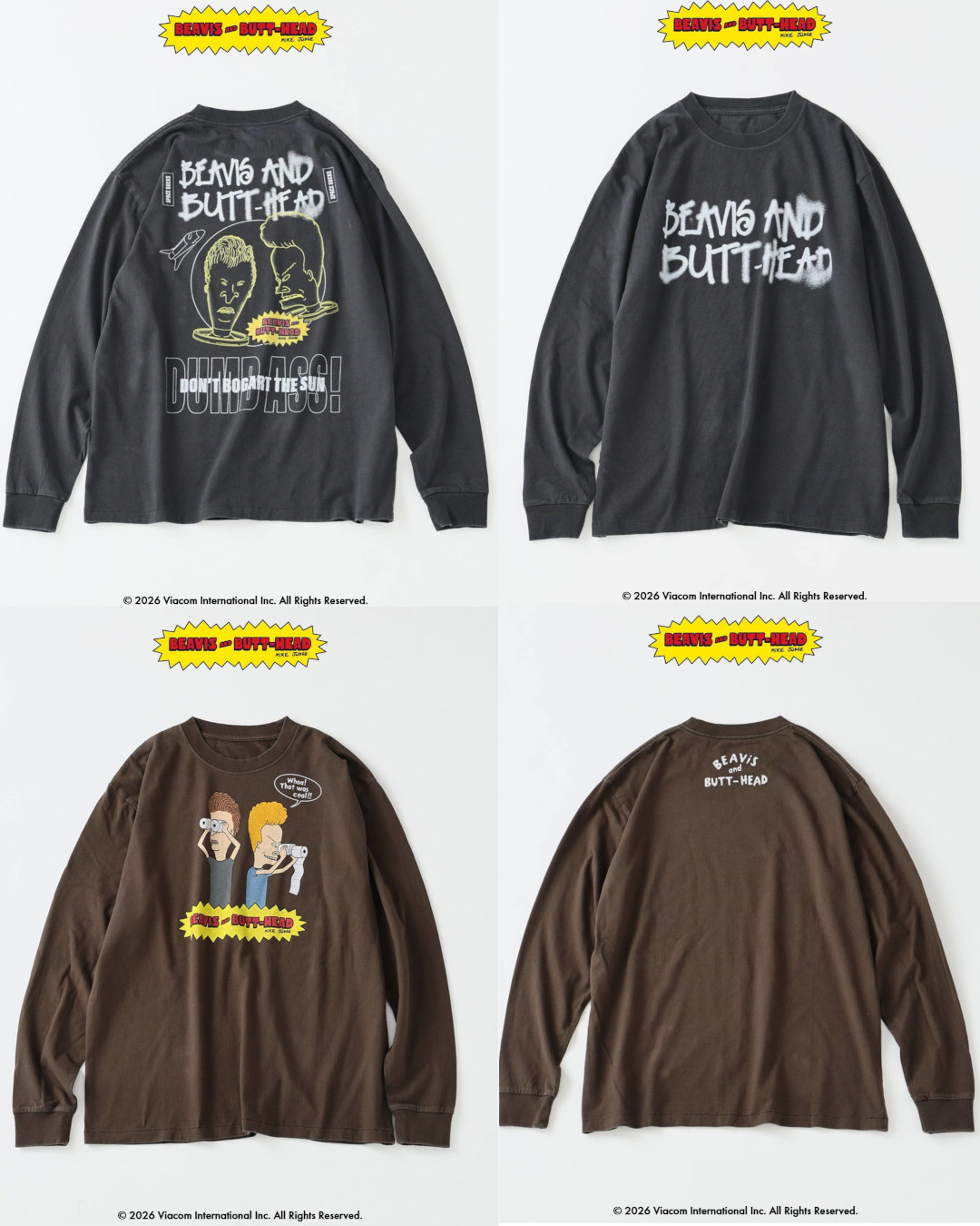 JOURNAL STANDARD × BEAVIS AND BUTT-HEAD 26FW『ロングスリーブTシャツ』のオンライン販売が発売