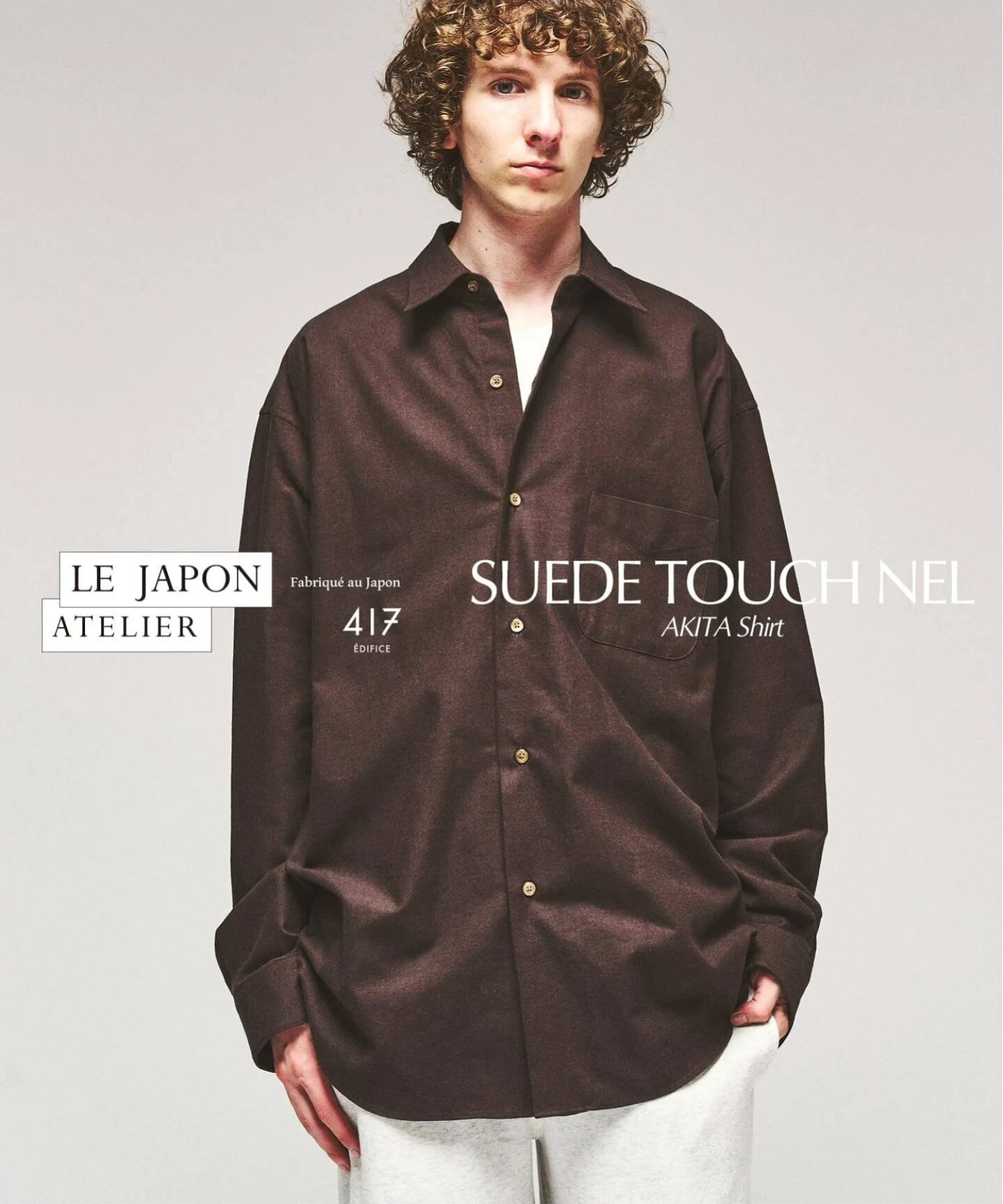 417 ÉDIFICE 26FW『LE JAPON スウェード タッチ ネルシャツ』のオンライン先行予約が開始