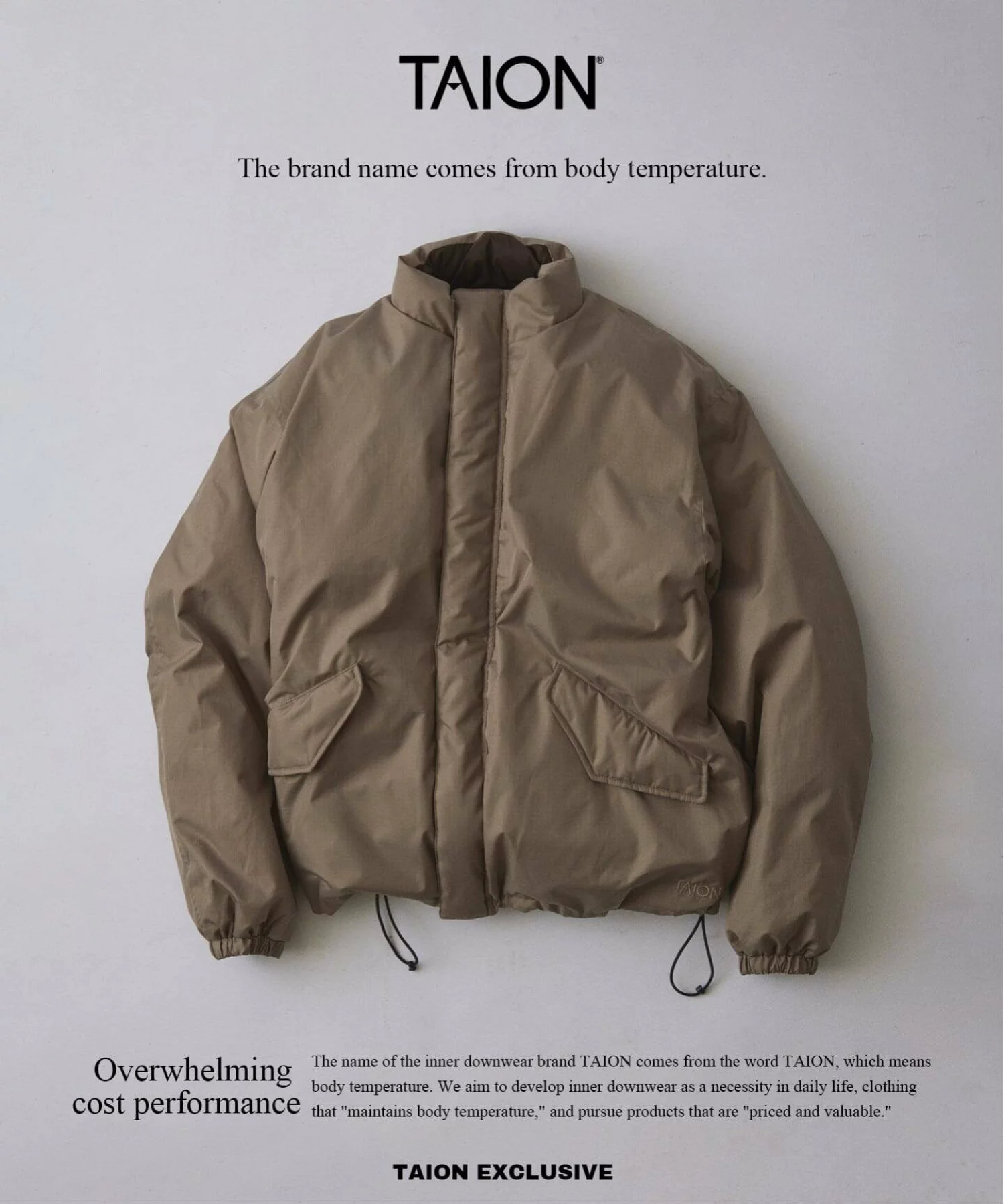 JOURNAL STANDARD relume × TAION 26FW『リバーシブル ショートモッズ ダウンブルゾン』のオンライン先行予約が開始