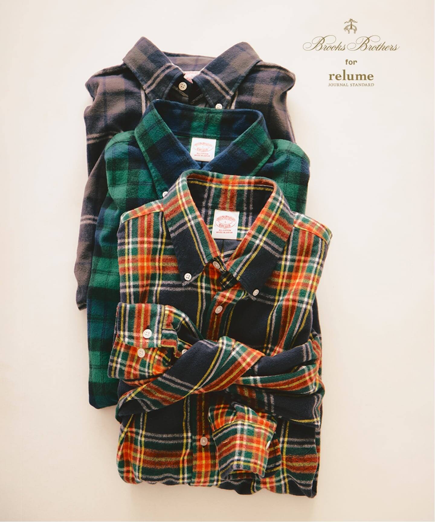 JOURNAL STANDARD relume × Brooks Brothers 26FW『ランネル BDシャツ』のオンライン先行予約が開始