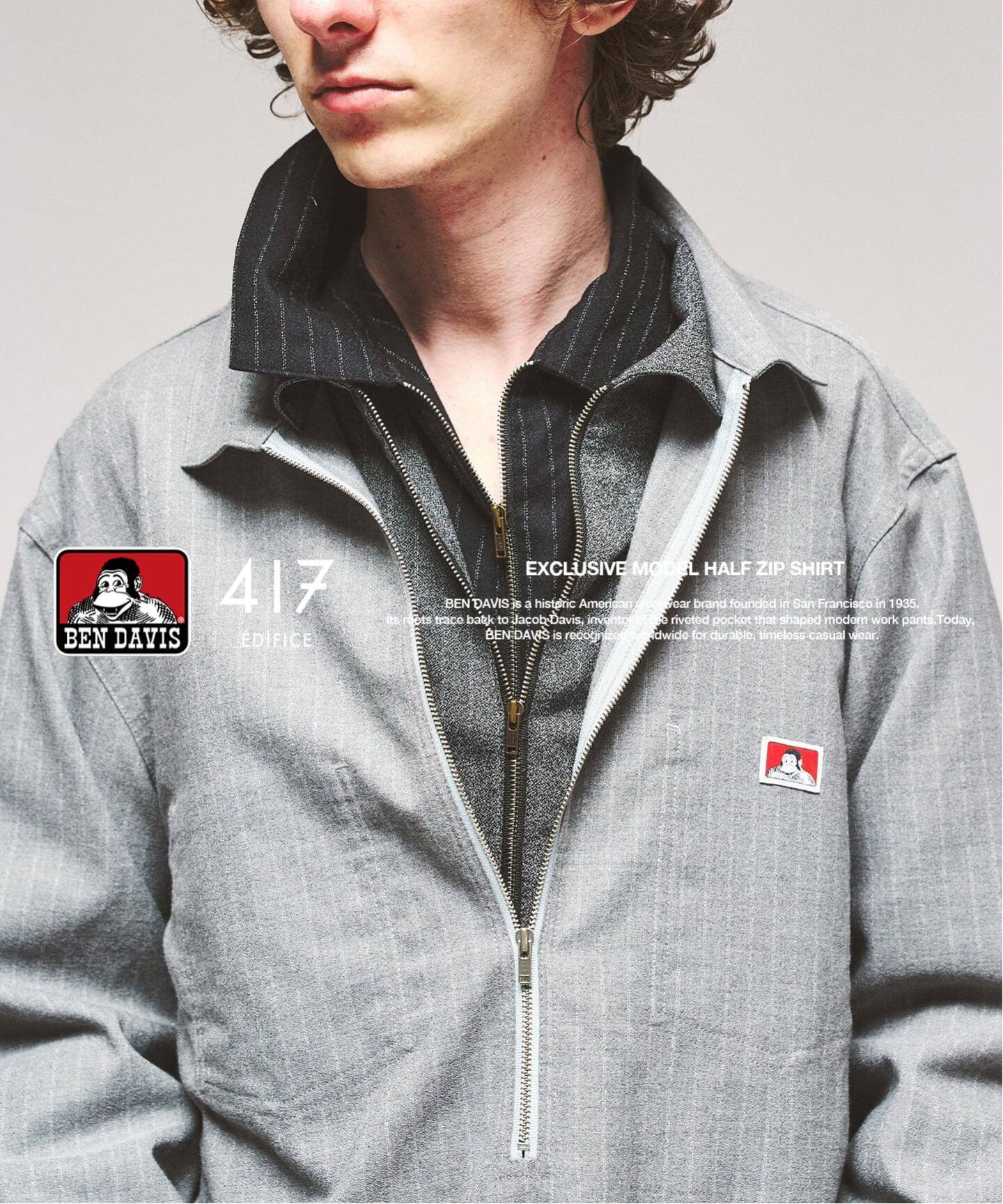 417 ÉDIFICE × BEN DAVIS 26FW『ハーフジップ シャツ』のオンライン先行予約が開始