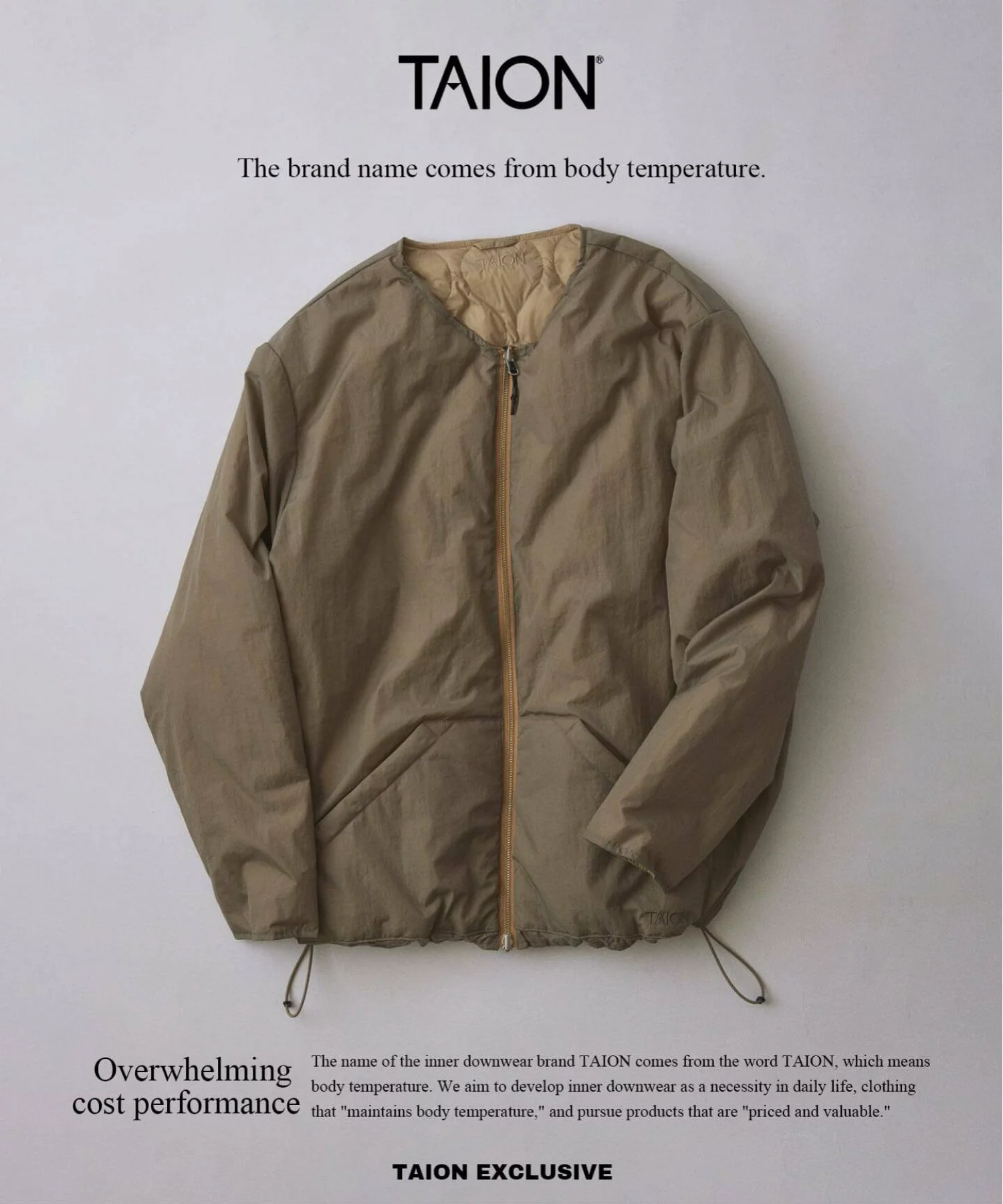 JOURNAL STANDARD relume × TAION 26FW『リバーシブル ノーカラー ダウンジャケット』のオンライン先行予約が開始