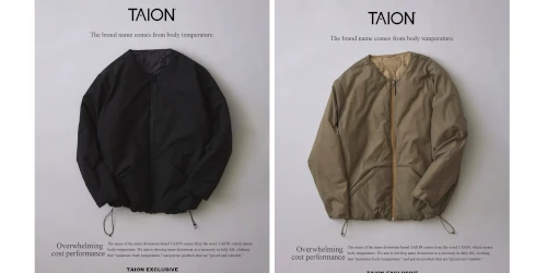JOURNAL STANDARD relume × TAION 26FW『リバーシブル ノーカラー ダウンジャケット』のオンライン先行予約が開始