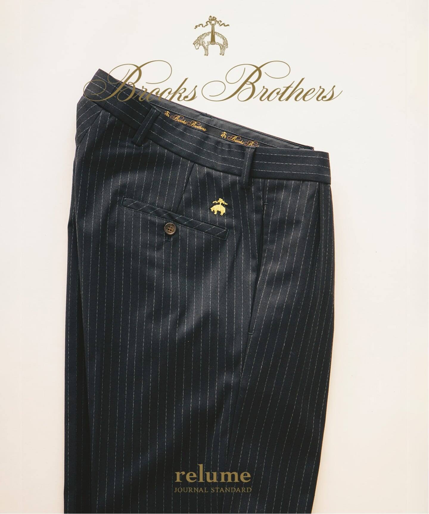 JOURNAL STANDARD relume × Brooks Brothers 26FW『ストライプ スラックス』のオンライン先行予約が開始