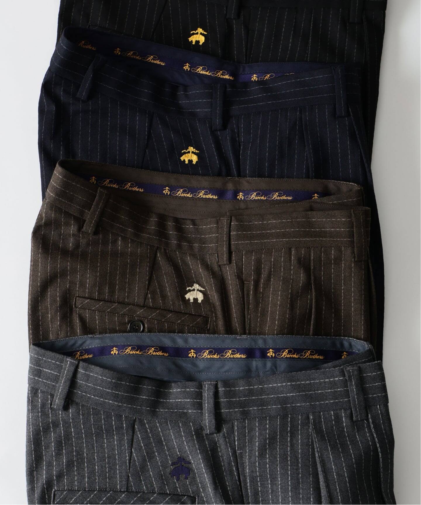 JOURNAL STANDARD relume × Brooks Brothers 26FW『ストライプ スラックス』のオンライン先行予約が開始