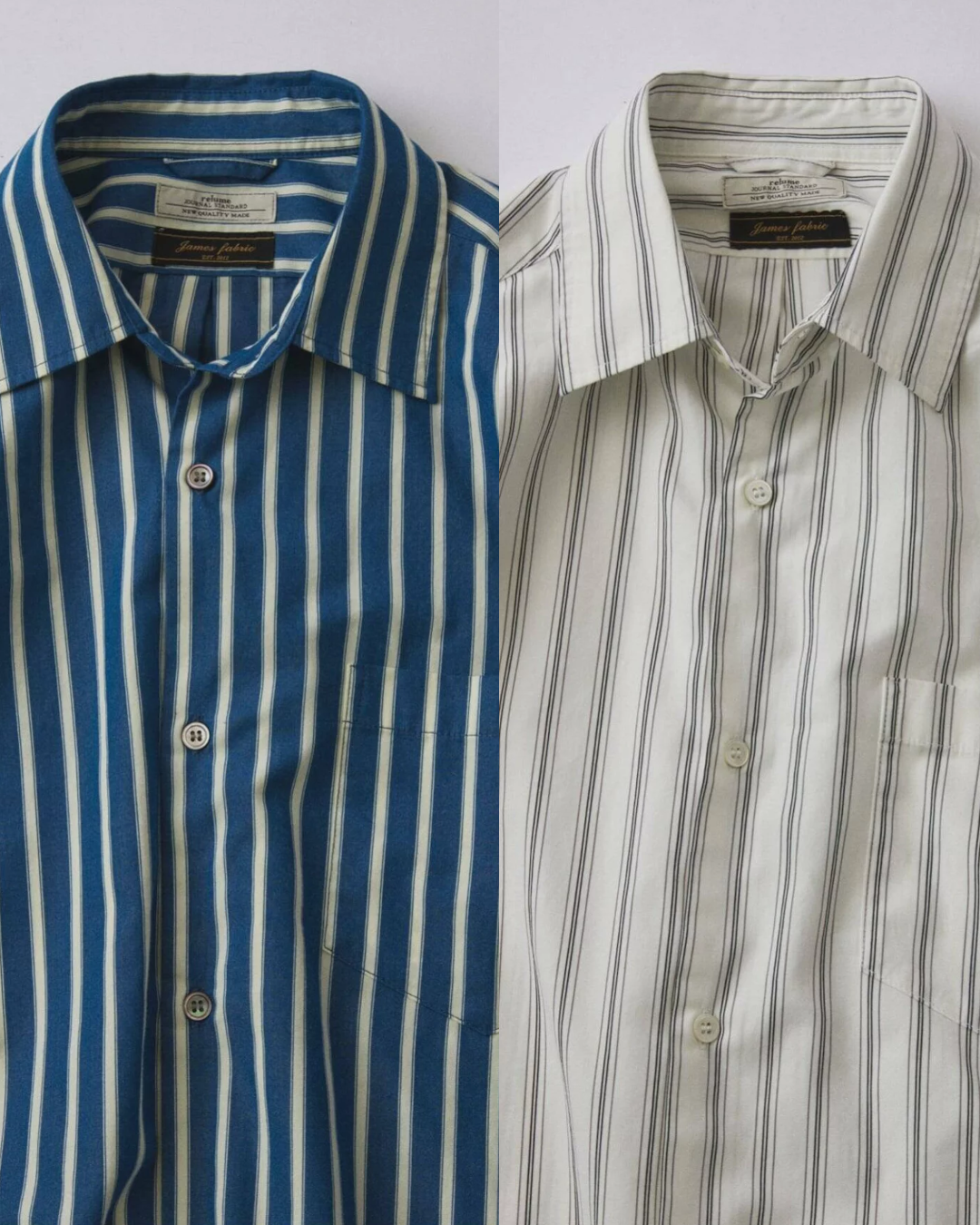 JOURNAL STANDARD relume × JAMES FABRIC 26FW『ピーチ ストライプシャツ』のオンライン先行予約が開始