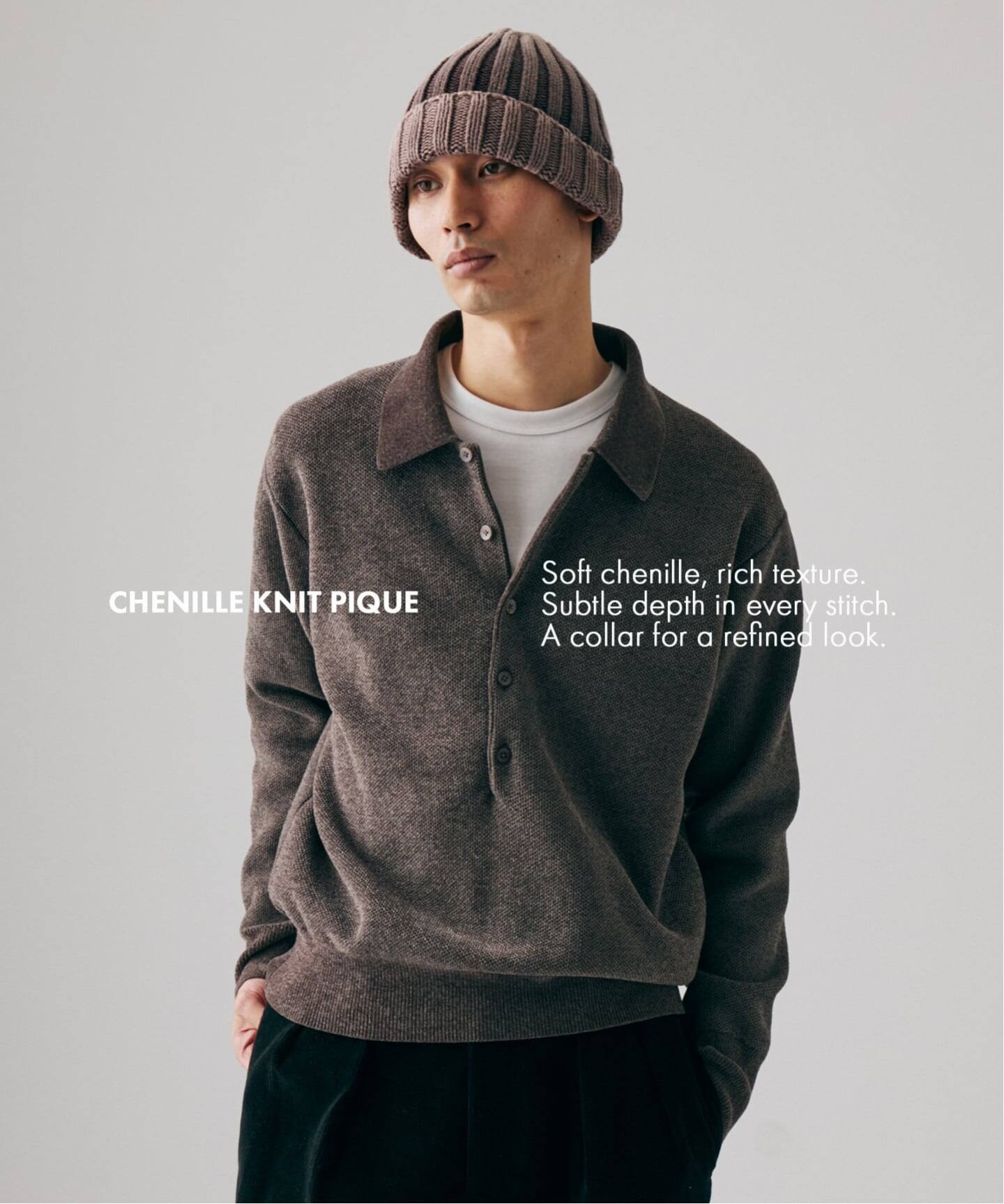 JOURNAL STANDARD 26FW『シェニール ピケ ニット ポロ』のオンライン先行予約が開始
