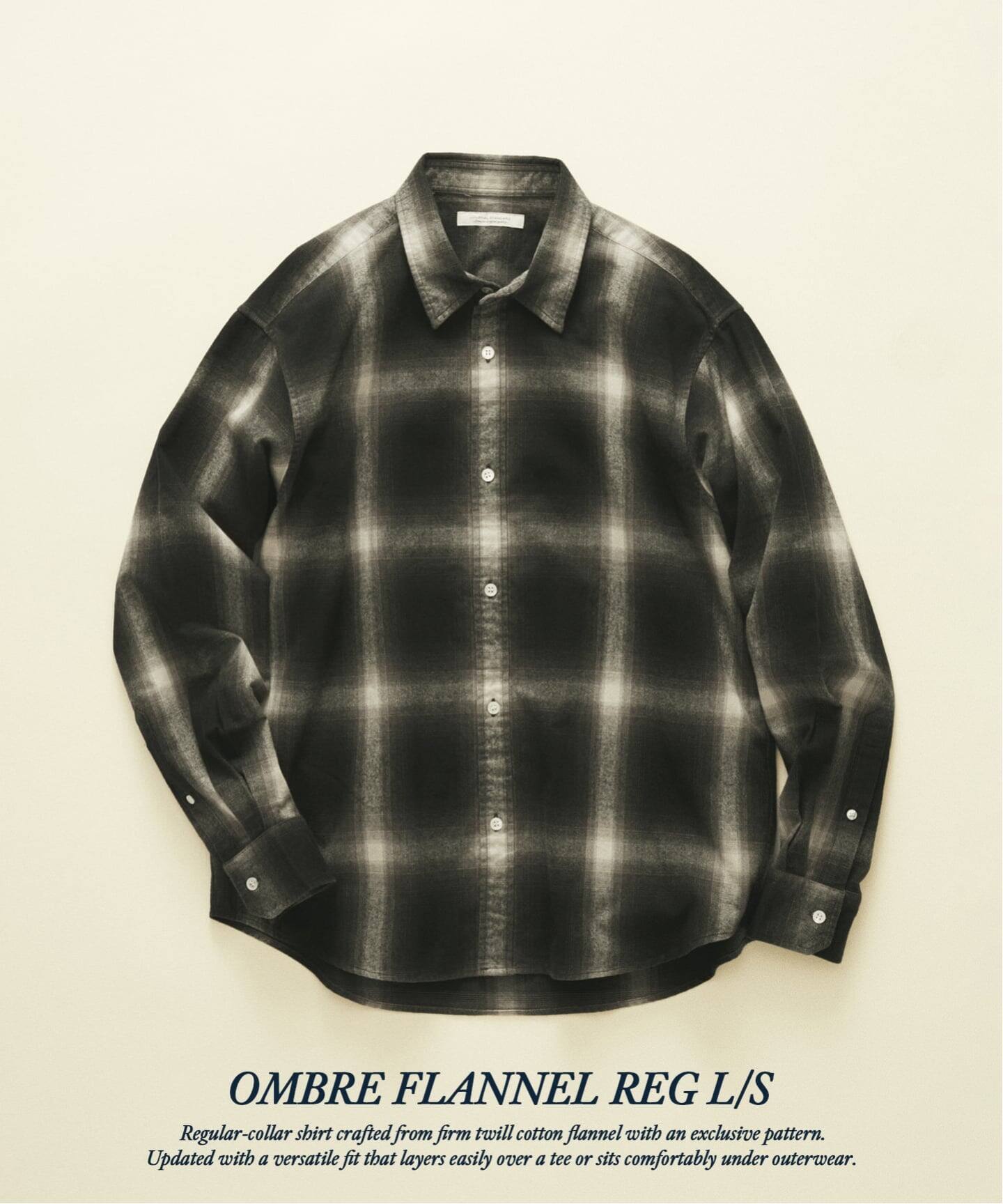 JOURNAL STANDARD Ombre Flannel Check Regular Shirt