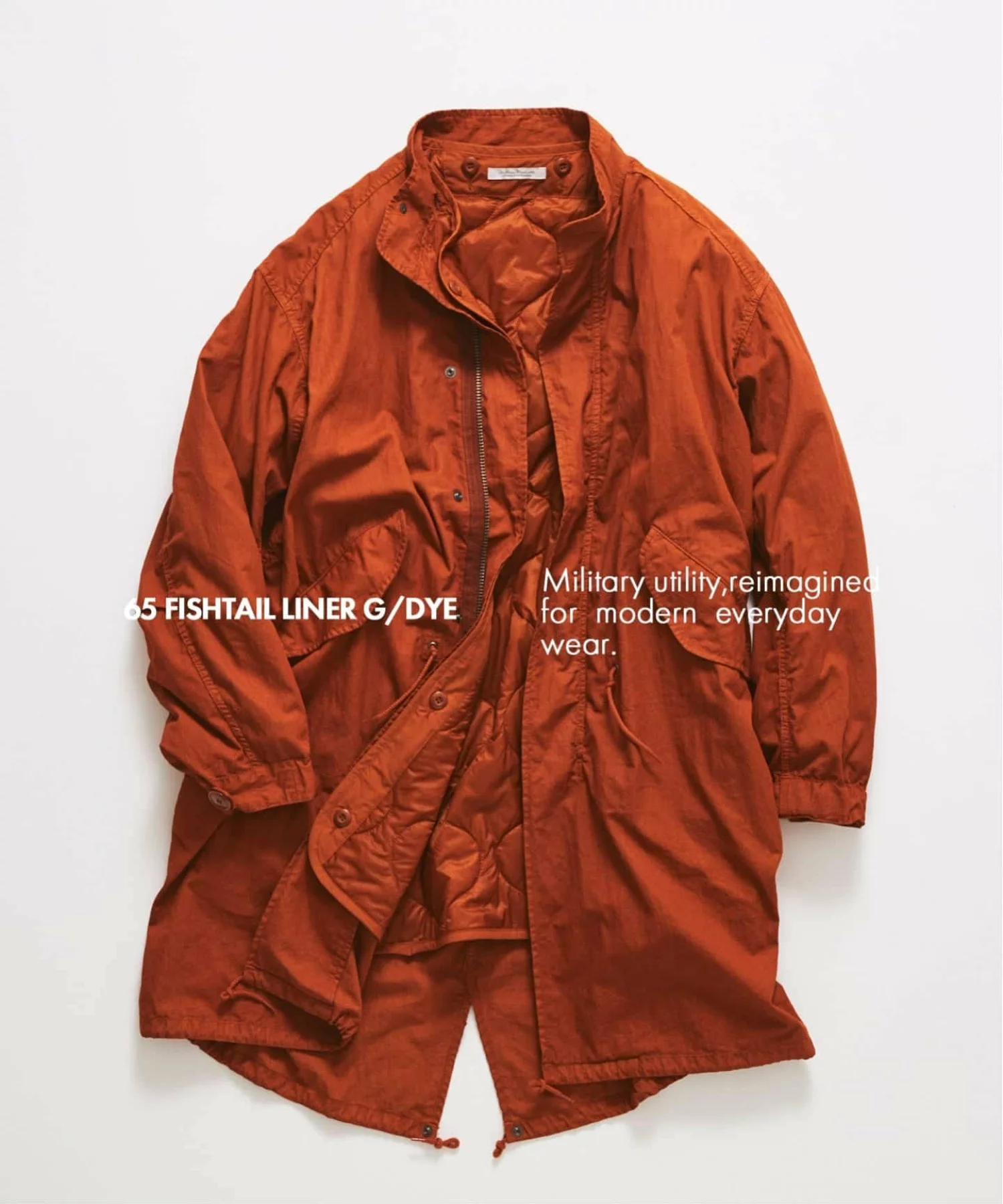 JOURNAL STANDARD 26FW『M65 ライナー付 フィッシュテール パーカー ガーメントダイ』のオンライン先行予約が開始