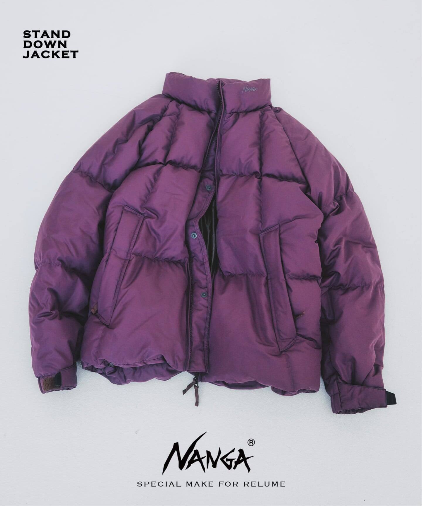 JOURNAL STANDARD relume × NANGA 26FW『スタンドカラー ダウンジャケット』のオンライン先行予約が開始