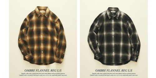 JOURNAL STANDARD Ombre Flannel Check Regular Shirt