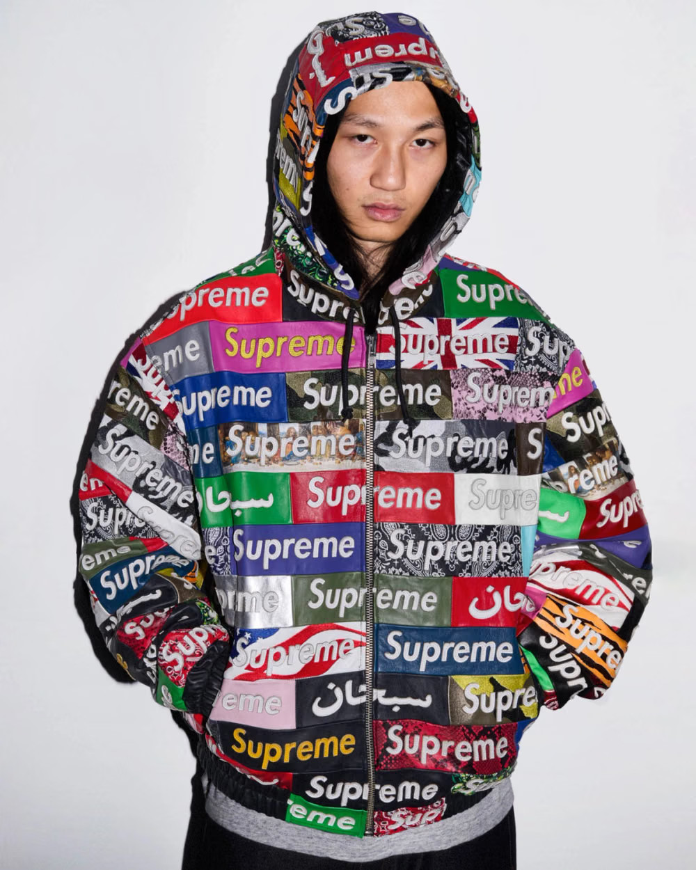 ジェフ・ハミルトン が Supreme × Jeff Hamilton 26FW『Box Logo Appliqué Hooded Leather Jacket』を着用