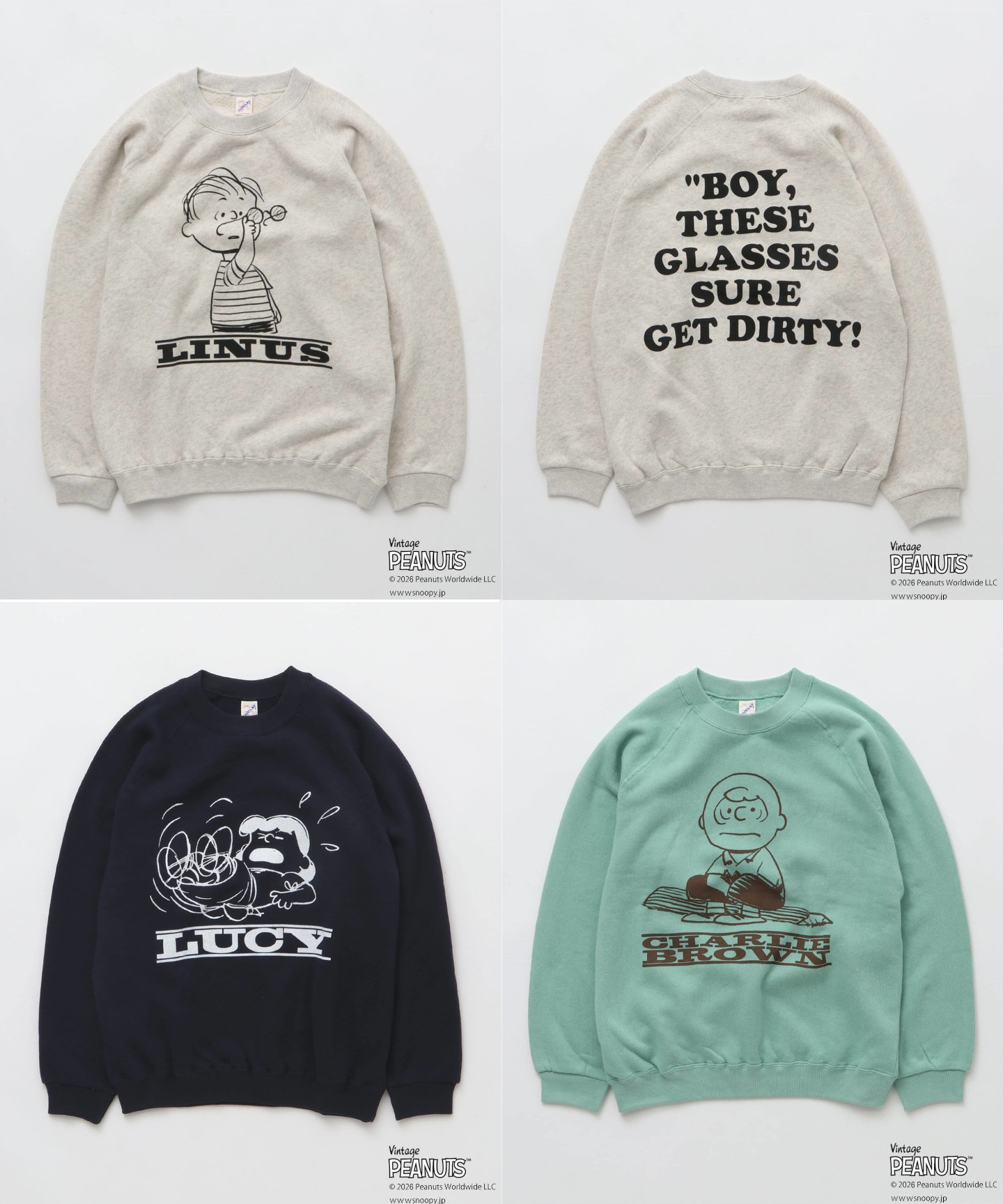 JOURNAL STANDARD relume × PEANUTS 26FW『ヴィンテージ プリントスウェット』のオンライン先行予約が開始